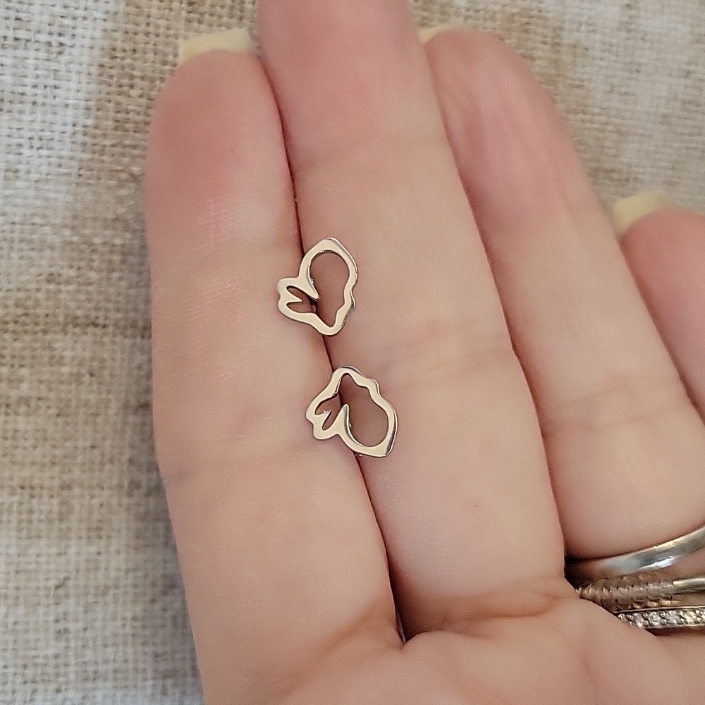 Silver Bunny Stud Earrings